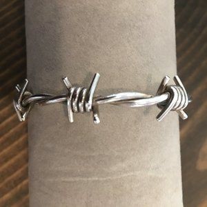Sterling Silver Barbed Wire Cuff Bracelet